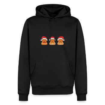Lebkuchenmann - Männer Premium Bio Hoodie - Schwarz - Vorne - Nico (187cm)
