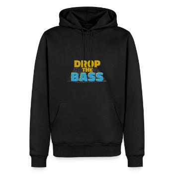 Drop the Bass Music Lover Statement - Men’s Premium Organic Hoodie - black - Front - Nico (187cm)