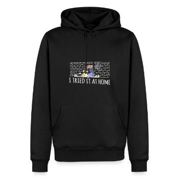 I Tried It At Home Skelett Fahrradunfall - Männer Premium Bio Hoodie - Schwarz - Vorne - Nico (187cm)