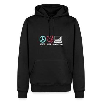 Marketing Manager - Männer Premium Bio Hoodie - Schwarz - Vorne - Nico (187cm)