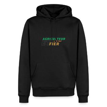 Agriculteur Et Fier De l'Etre - Sweat à capuche Premium bio Homme - noir - Devant - Nico (187cm)