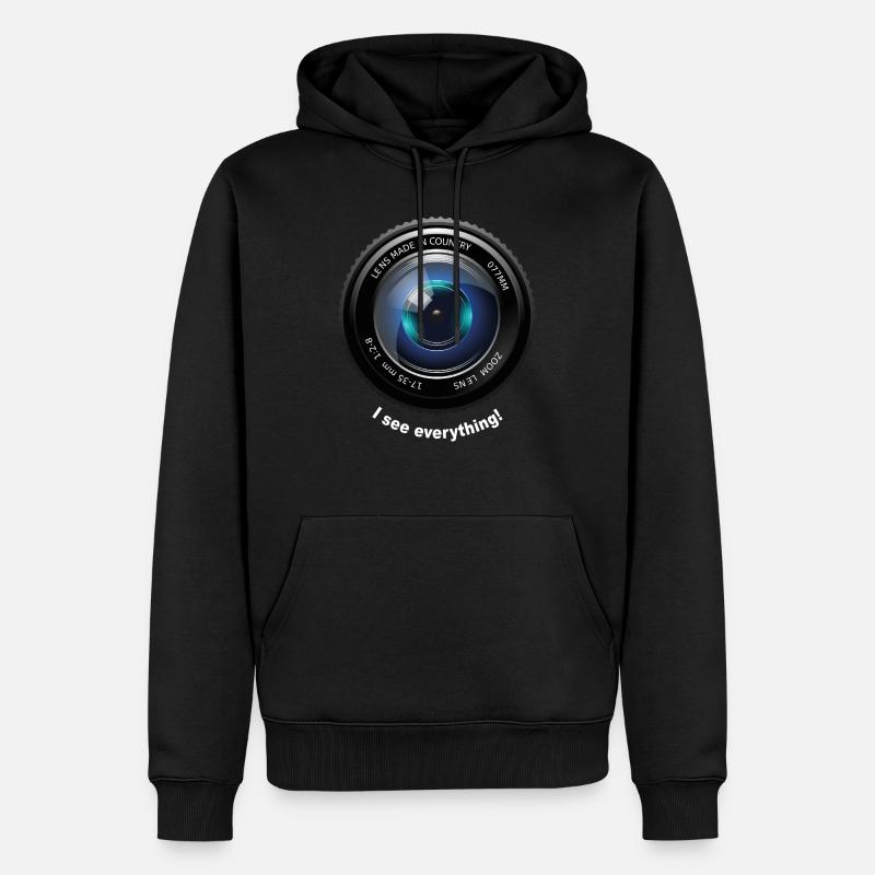 Objectif de la caméra - Sweat à capuche Premium bio Homme - noir