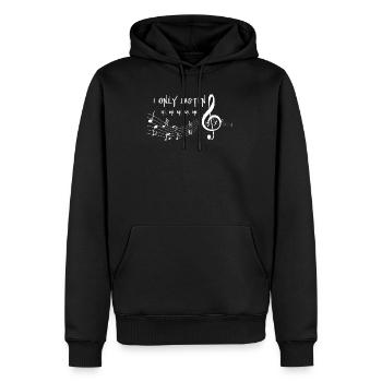 ich höre nur mi mi mi mi - Männer Premium Bio Hoodie - Schwarz - Vorne - Nico (187cm)