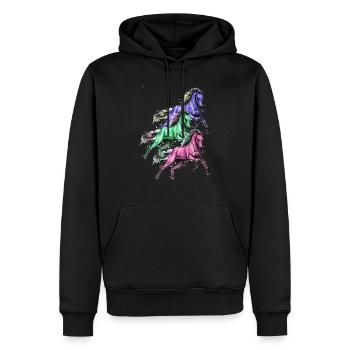 Chevaux - Sweat à capuche Premium bio Homme - noir - Devant - Nico (187cm)