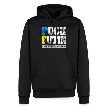 Ukraine - Men’s Premium Organic Hoodie - black - Front - Nico (187cm)