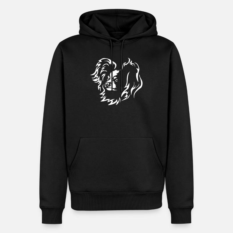 Papillon Kopf "Black Edition" - Männer Premium Bio Hoodie - Schwarz