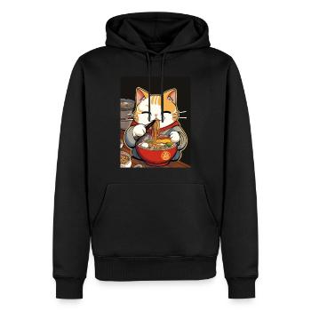 Katze Japanische Ramen Otaku Anime - Männer Premium Bio Hoodie - Schwarz - Vorne - Nico (187cm)