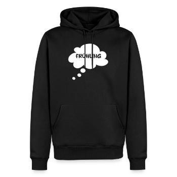 Frühling Saison Wolke Sprechblase Denkblase Quote - Männer Premium Bio Hoodie - Schwarz - Vorne - Nico (187cm)