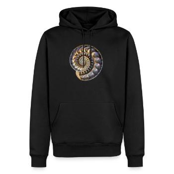 Fibonacci Spirale, Muschel, Goldener Schnitt - Männer Premium Bio Hoodie - Schwarz - Vorne - Nico (187cm)
