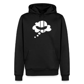 Bratwurst Denkblase Camping grillen Urlaub Fan - Männer Premium Bio Hoodie - Schwarz - Vorne - Nico (187cm)