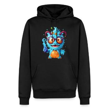 Professor Monster - Herre Premium økologisk hoodie - sort - Foran - Nico (187cm)
