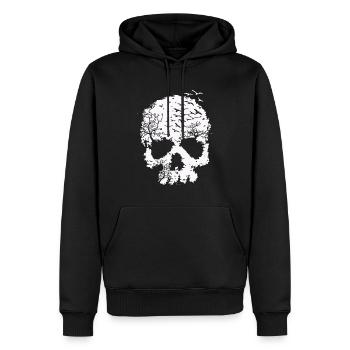 Tree of Life Skull Illustration - Men’s Premium Organic Hoodie - black - Front - Nico (187cm)