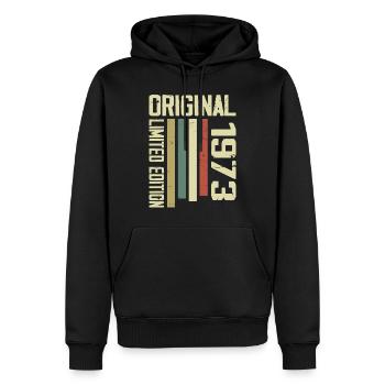 Retro 1973 Geschenk 51. Geburtstag Jahrgang 1973 - Männer Premium Bio Hoodie - Schwarz - Vorne - Nico (187cm)