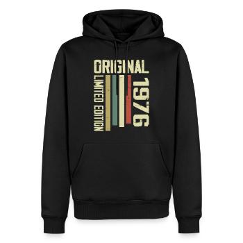 Retro 1976 cadeau 48e anniversaire Vintage 1976 - Sweat à capuche Premium bio Homme - noir - Devant - Nico (187cm)