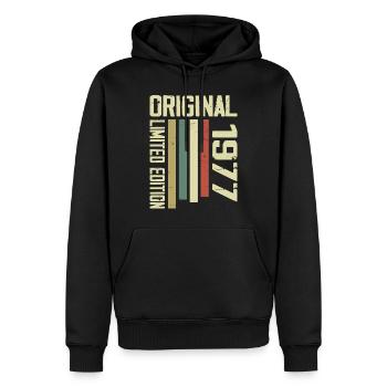 Retro 1977 cadeau 47e anniversaire Vintage 1977 - Sweat à capuche Premium bio Homme - noir - Devant - Nico (187cm)