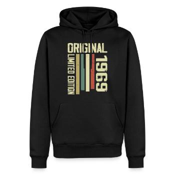 Retro 1969 cadeau 55e anniversaire Vintage 1969 - Sweat à capuche Premium bio Homme - noir - Devant - Nico (187cm)