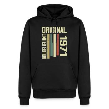 Retro 1971 Geschenk 53. Geburtstag Jahrgang 1971 - Männer Premium Bio Hoodie - Schwarz - Vorne - Nico (187cm)