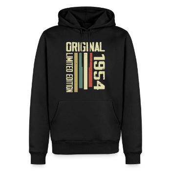 Retro 1954 cadeau 70e anniversaire Vintage 1954 - Sweat à capuche Premium bio Homme - noir - Devant - Nico (187cm)