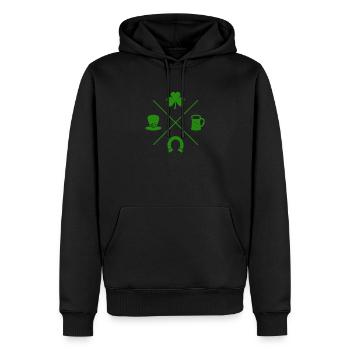St. Patrick's Day Shamrock Beer - Men’s Premium Organic Hoodie - black - Front - Nico (187cm)