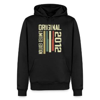 Retro 2012 Cadeau 12e Anniversaire Vintage 1995 - Sweat à capuche Premium bio Homme - noir - Devant - Nico (187cm)