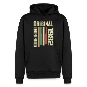 Retro 1982 Vintage Geschenk zum 42. Geburtstag 1982 - Männer Premium Bio Hoodie - Schwarz - Vorne - Nico (187cm)
