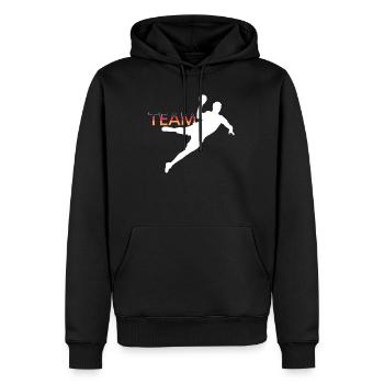 EC Handball Team Germany Symbol Logo Club - Men’s Premium Organic Hoodie - black - Front - Nico (187cm)