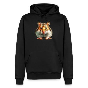 Hamster - Männer Premium Bio Hoodie - Schwarz - Vorne - Nico (187cm)