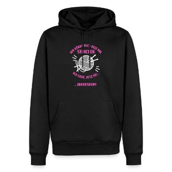 Knitting - Funny Saying - Wool - Men’s Premium Organic Hoodie - black - Front - Nico (187cm)