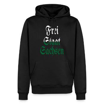 Land libre de Saxe blanc vert maison - Sweat à capuche Premium bio Homme - noir - Devant - Nico (187cm)