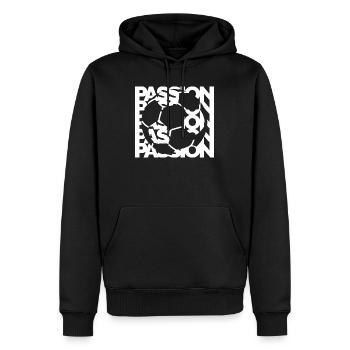 Icône de l’équipe de football Passion Icône du logo graphique - Sweat à capuche Premium bio Homme - noir - Devant - Nico (187cm)