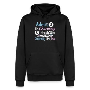 Sarkasmus sarkastischer Spruch - Männer Premium Bio Hoodie - Schwarz - Vorne - Nico (187cm)