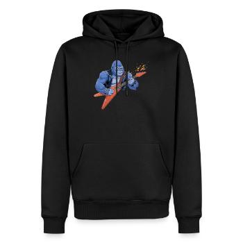 Gorille à bascule - Sweat à capuche Premium bio Homme - noir - Devant - Nico (187cm)