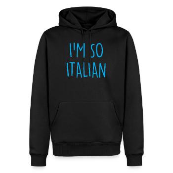 I'M SO ITALIAN Italy Italien - Männer Premium Bio Hoodie - Schwarz - Vorne - Nico (187cm)