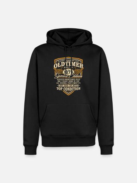 Voiture de collection Année 1975 Vintage Cadeau d’anniversaire - Sweat à capuche Premium bio Homme - noir