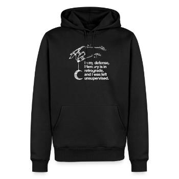 MERCURE RÉTROGRADE BLANC - Sweat à capuche Premium bio Homme - noir - Devant - Nico (187cm)