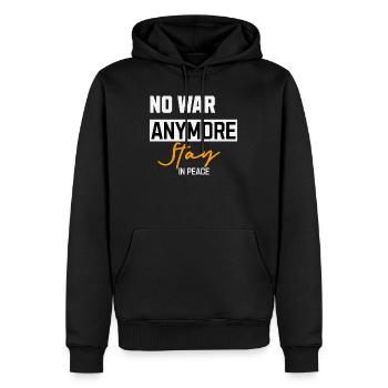 Kein Krieg Mehr Stay in Peace - Männer Premium Bio Hoodie - Schwarz - Vorne - Nico (187cm)