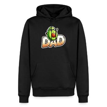 Sunny Avocado Dad Design, Pères - Sweat à capuche Premium bio Homme - noir - Devant - Nico (187cm)