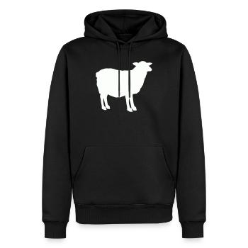 Silhouette de mouton - Sweat à capuche Premium bio Homme - noir - Devant - Nico (187cm)