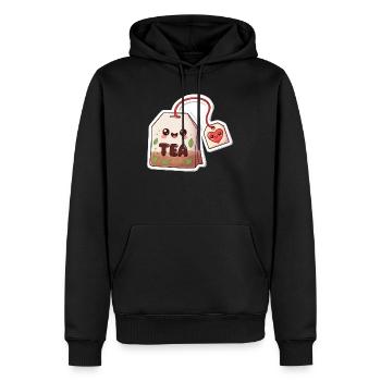 Kawaii Teebeutel Herzdesign - Männer Premium Bio Hoodie - Schwarz - Vorne - Nico (187cm)