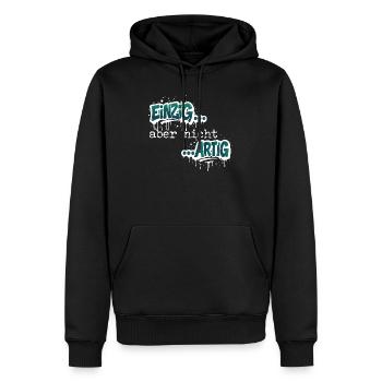 Einzig aber nicht ARTIG - Männer Premium Bio Hoodie - Schwarz - Vorne - Nico (187cm)