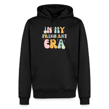 In meiner Schwangerschaftszeit - Männer Premium Bio Hoodie - Schwarz - Vorne - Nico (187cm)
