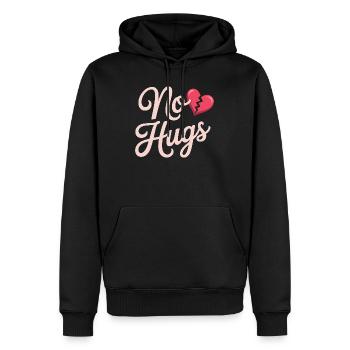 Pas de câlins s’il te plaît garde tes distances câlins antisociaux - Sweat à capuche Premium bio Homme - noir - Devant - Nico (187cm)