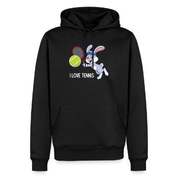 Ich liebe Tennis - Männer Premium Bio Hoodie - Schwarz - Vorne - Nico (187cm)
