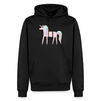 Unicorn_rollerSKate - Sweat à capuche Premium bio Homme - noir - Devant - Nico (187cm)