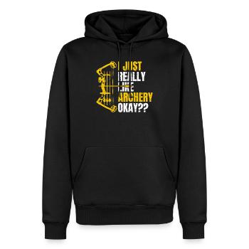 Archery - Men’s Premium Organic Hoodie - black - Front - Nico (187cm)
