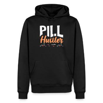 Pill Hustler Pharmacien Technicien en pharmacie - Sweat à capuche Premium bio Homme - noir - Devant - Nico (187cm)