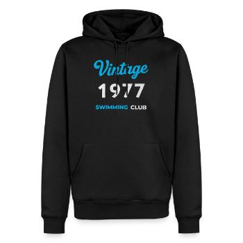 Vintage 1977 – Swimming Club Retro Geburtsjahr - Männer Premium Bio Hoodie - Schwarz - Vorne - Nico (187cm)