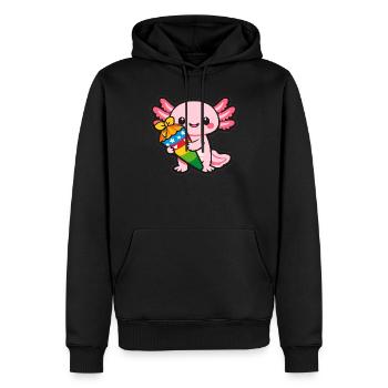 Kawaii Drache mit Feuerwerk axolotl - Männer Premium Bio Hoodie - Schwarz - Vorne - Nico (187cm)