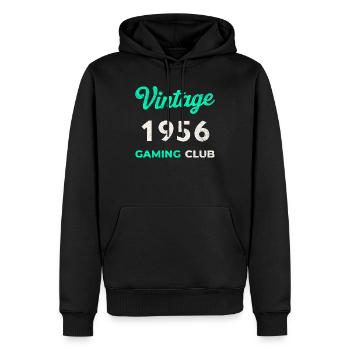 Vintage 1956 – Année de naissance rétro du Gaming Club - Sweat à capuche Premium bio Homme - noir - Devant - Nico (187cm)