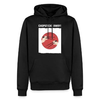 Essstäbchen weg Ramen Japanische Flagge - Männer Premium Bio Hoodie - Schwarz - Vorne - Nico (187cm)